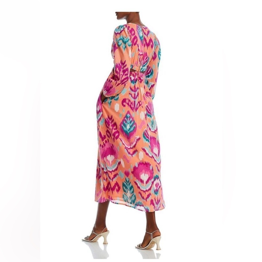 Banjanan 100% Cotton Orange and Pink Long Sleeve Dress with Cut Outs Size XL NWT - Picture 2 of 10